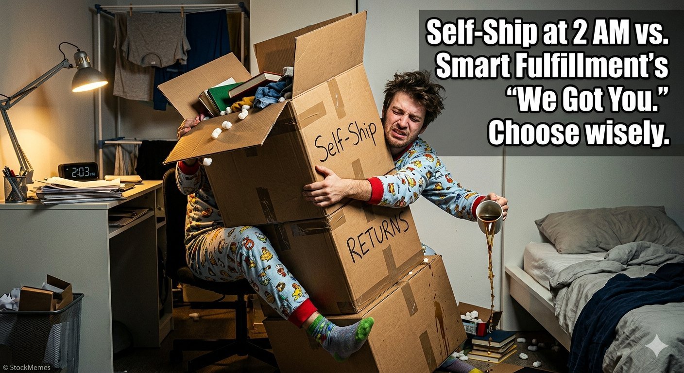 Ilustração para Não deixe que a logística fique no caminho do seu negócio lateral brilhar: Flipkart Smart Fulfillment vs. Shipping Youself