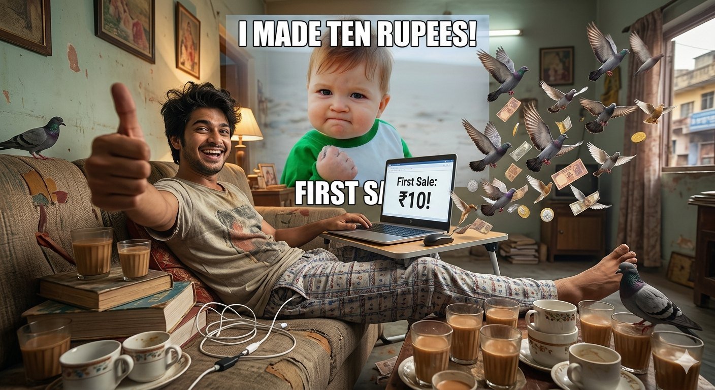 Illustration for No Investment? Start Selling Online from India Like a Boss (or a Broke Hustler)