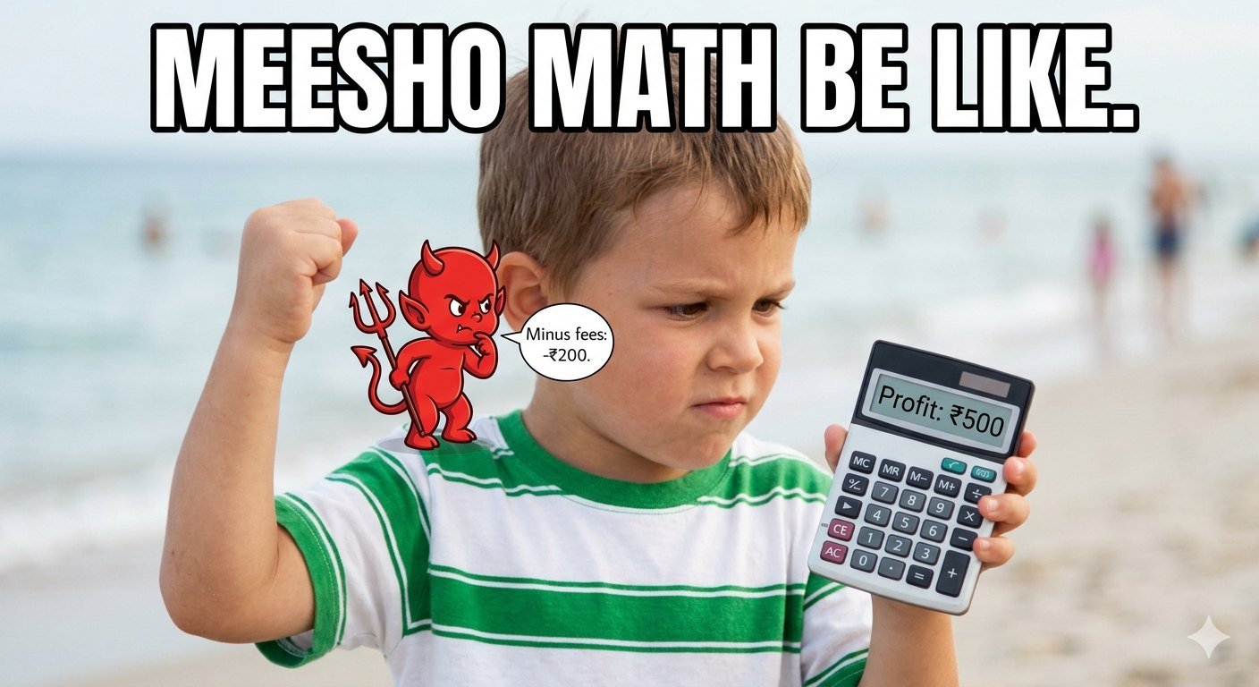 Ilustração para parar de adivinhar e começar a banco antes de seu lado Hustle desaparece: Meesho lucro margens